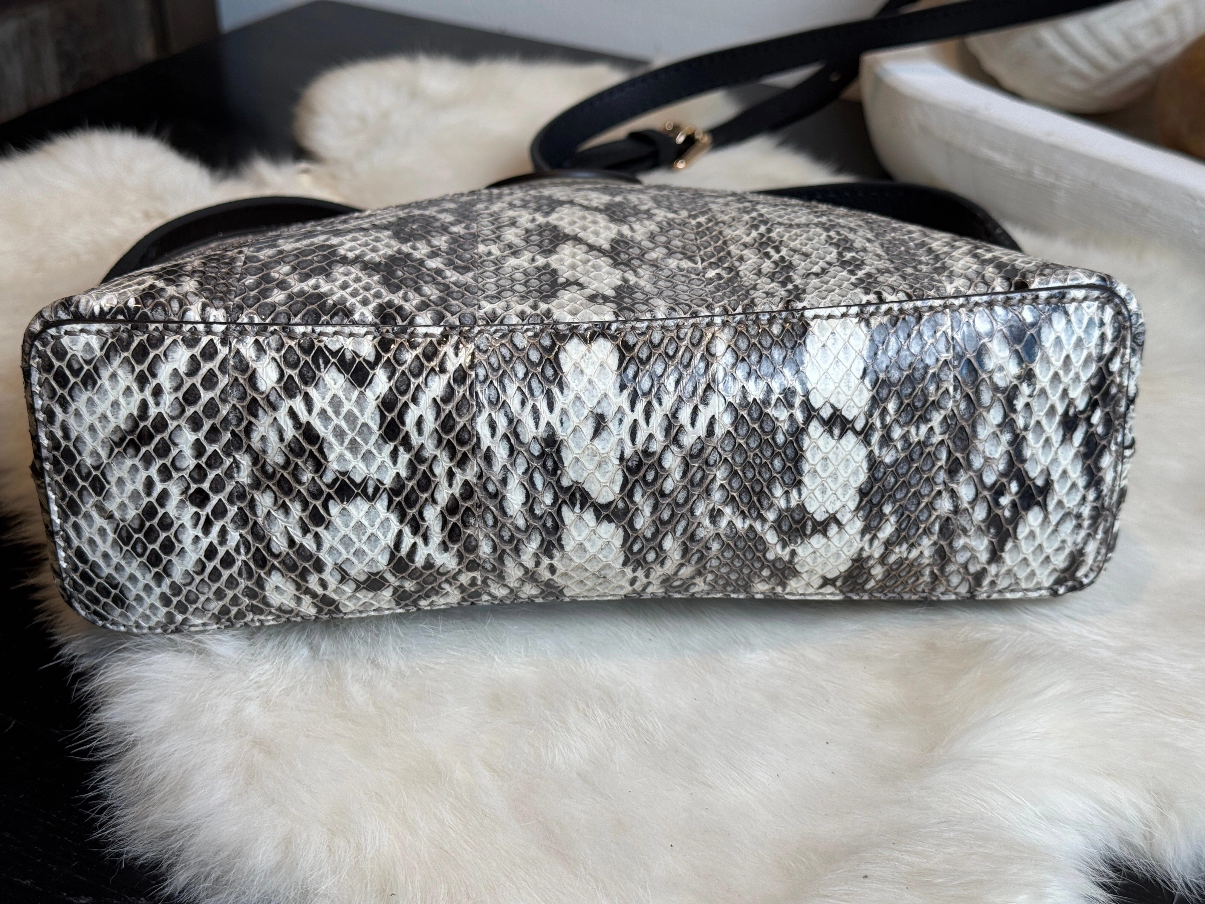 GUCCI Python Snake Small Dome Crossbody Bag