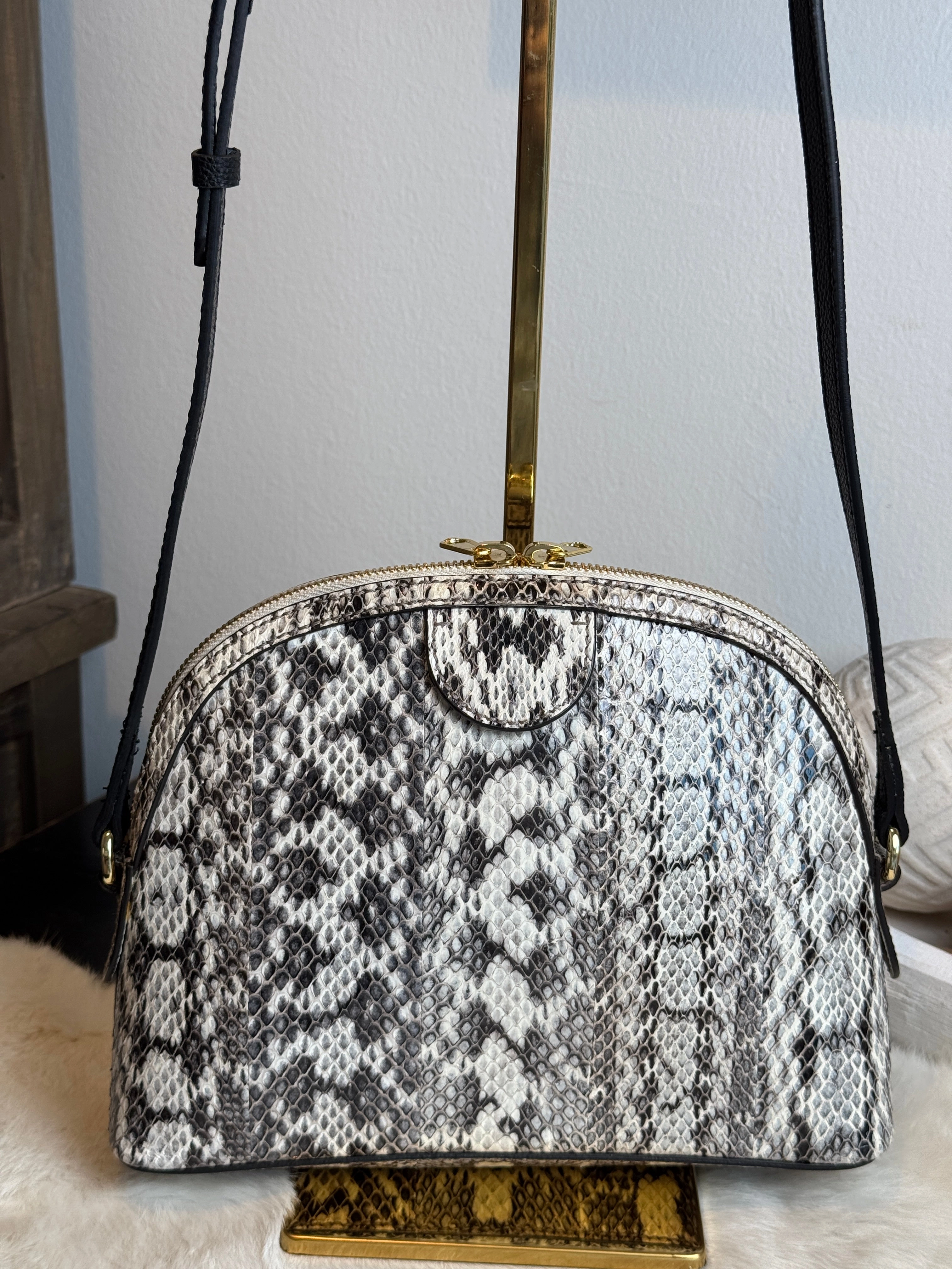 GUCCI Python Snake Small Dome Crossbody Bag