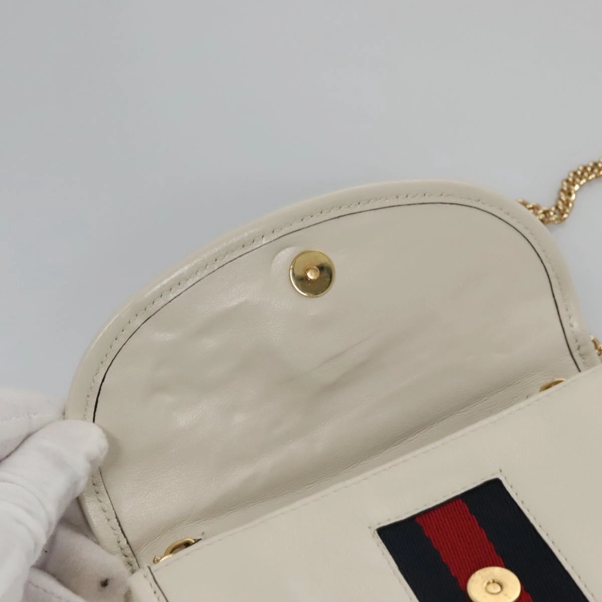 Gucci Rajah White Leather Shoulder Bag ()