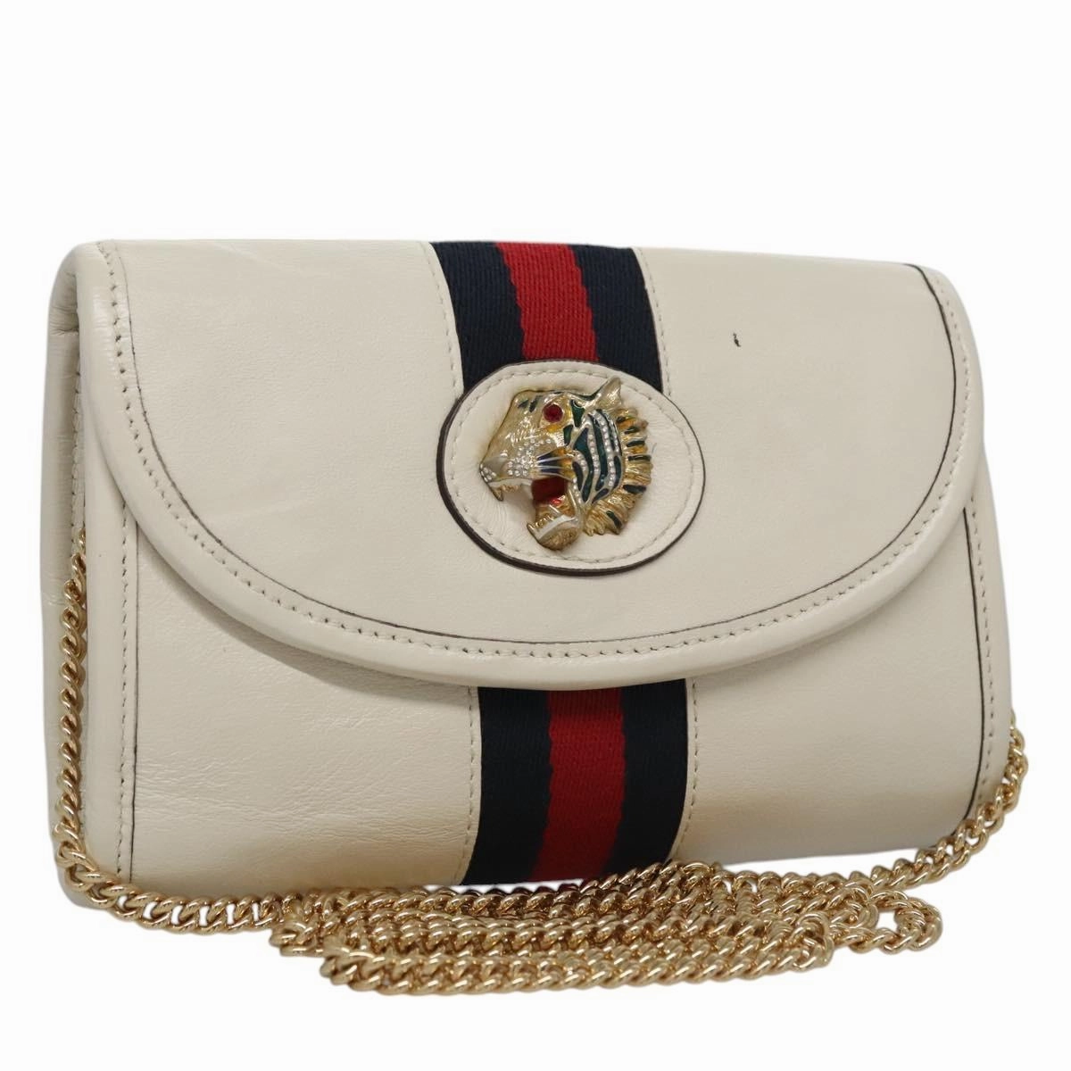 Gucci Rajah White Leather Shoulder Bag ()
