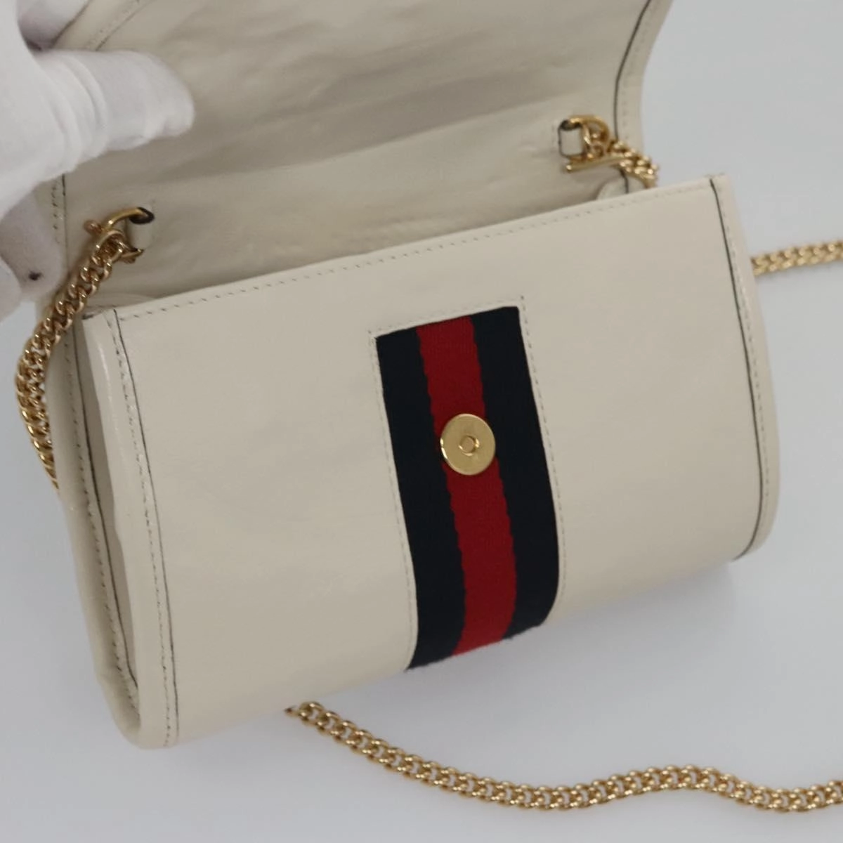 Gucci Rajah White Leather Shoulder Bag ()
