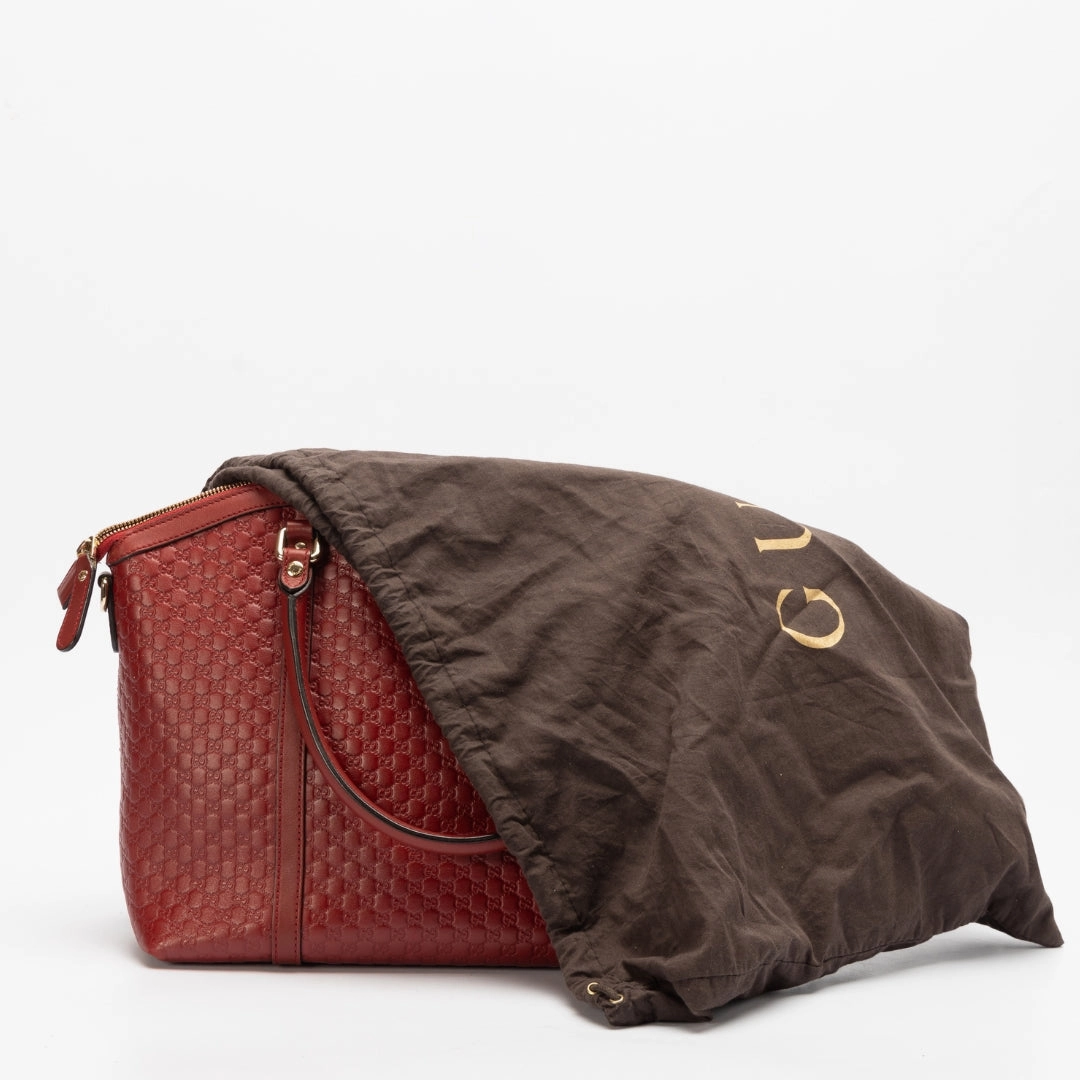 Gucci Red Microguccissima Leather Dome Satchel