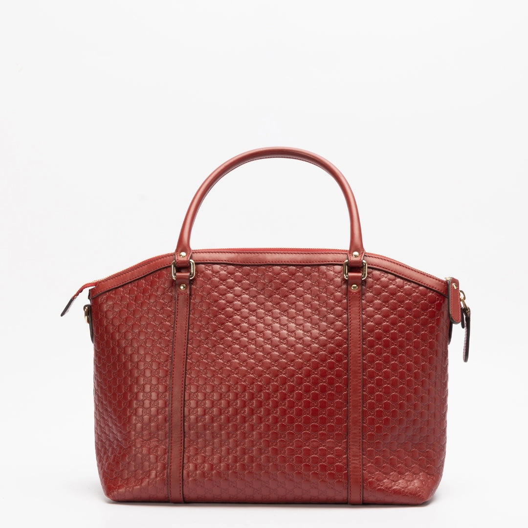 Gucci Red Microguccissima Leather Dome Satchel