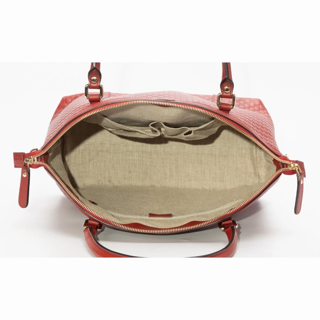 Gucci Red Microguccissima Leather Dome Satchel
