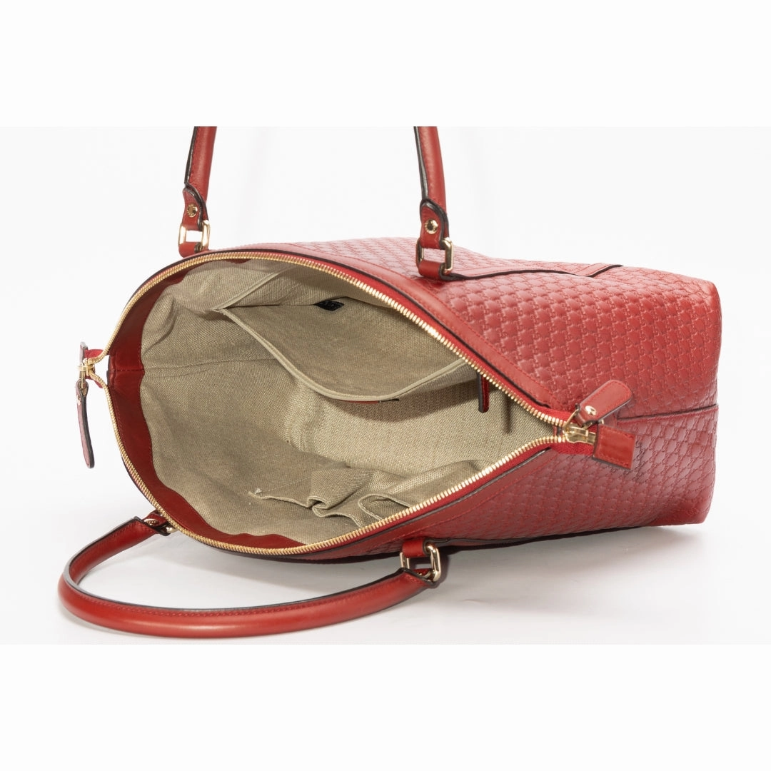 Gucci Red Microguccissima Leather Dome Satchel