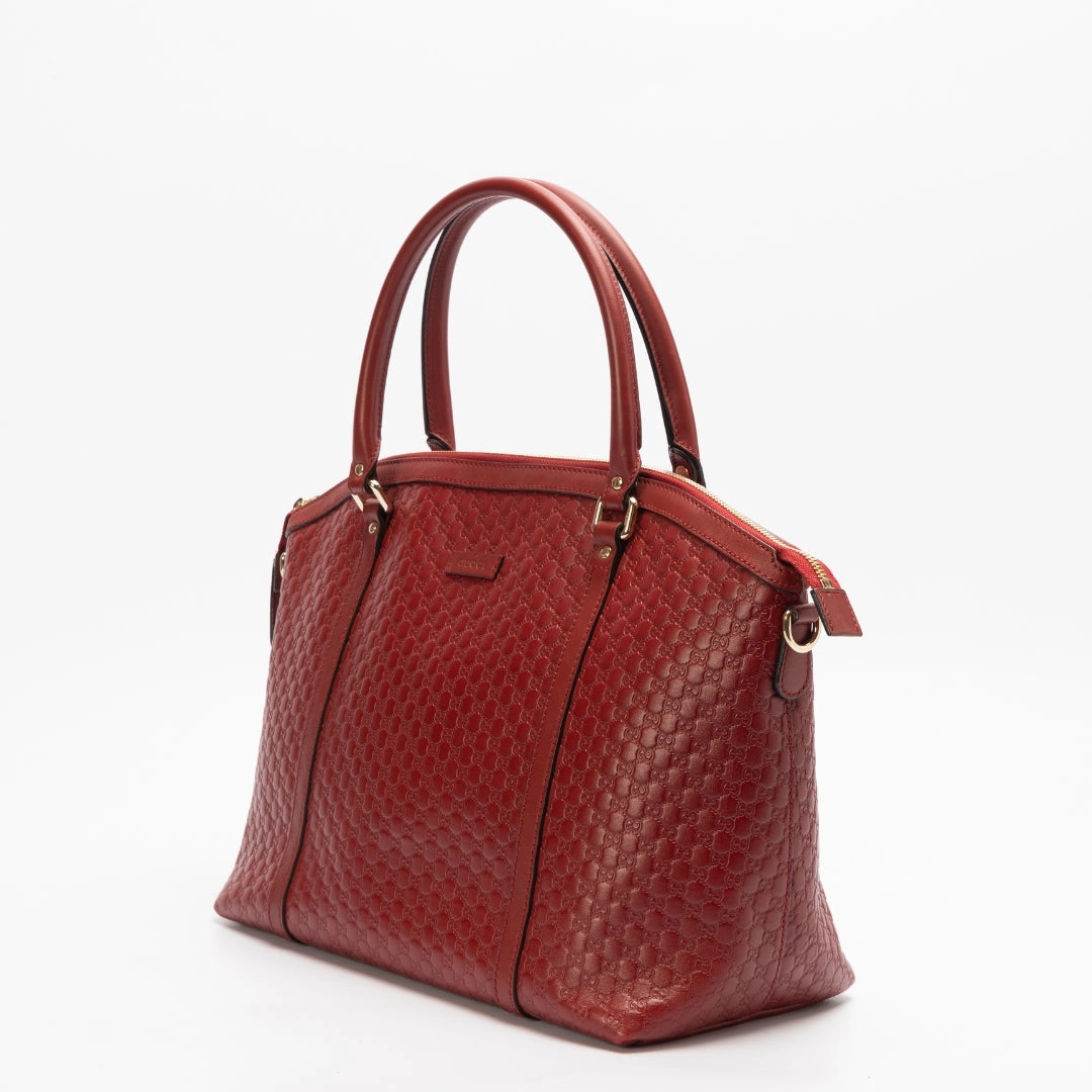 Gucci Red Microguccissima Leather Dome Satchel