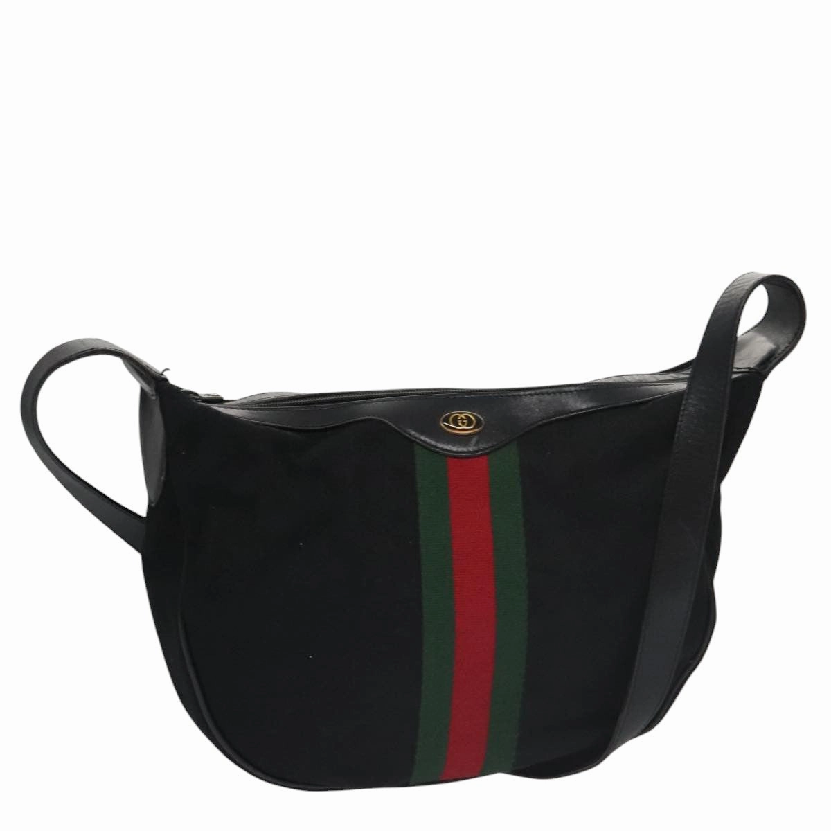 Gucci Sherry Black Canvas Shoulder Bag ()