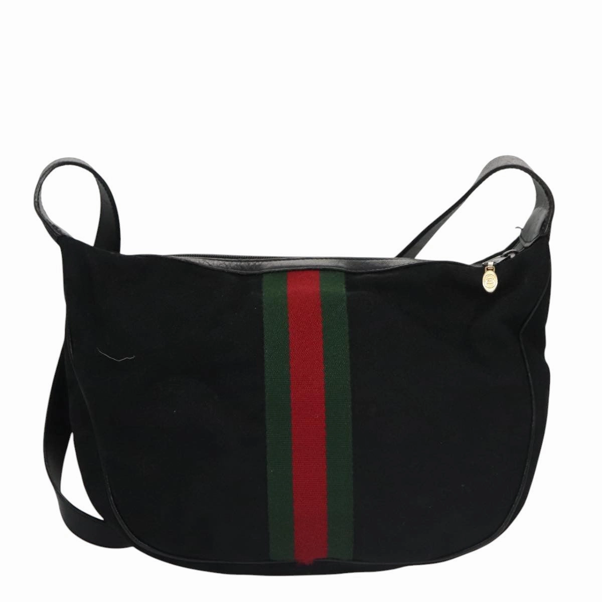 Gucci Sherry Black Canvas Shoulder Bag ()
