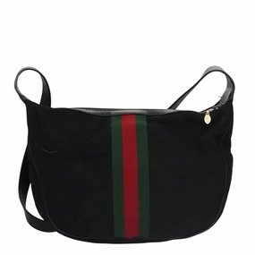 Gucci Sherry Black Canvas Shoulder Bag ()