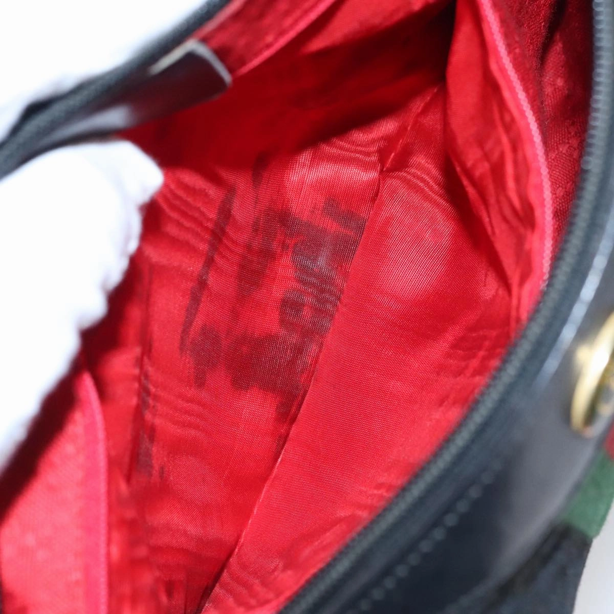 Gucci Sherry Black Canvas Shoulder Bag ()