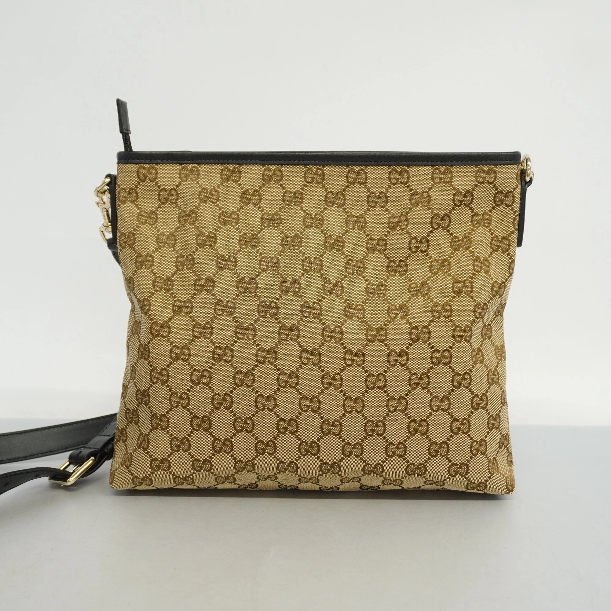 GUCCI  Sherry Line 388926 Unisex GG Canvas,Leather Shoulder Bag Beige,Black