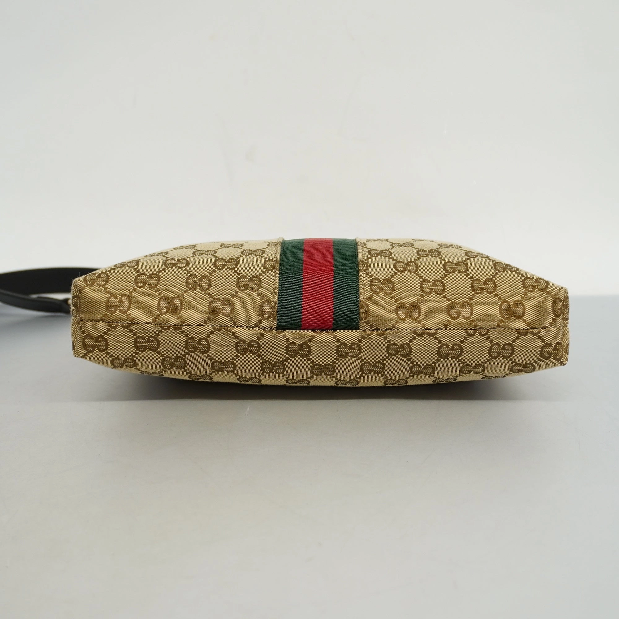 GUCCI  Sherry Line 388926 Unisex GG Canvas,Leather Shoulder Bag Beige,Black