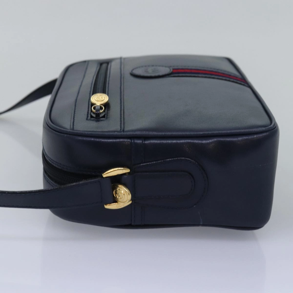 GUCCI Sherry Line Shoulder Bag Leather Navy 001 23 0942  ep4572