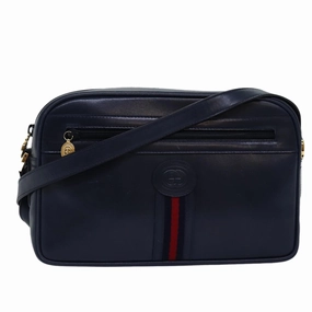 GUCCI Sherry Line Shoulder Bag Leather Navy 001 23 0942  ep4572