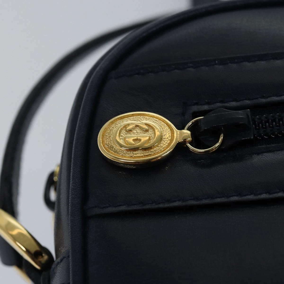 GUCCI Sherry Line Shoulder Bag Leather Navy 001 23 0942  ep4572