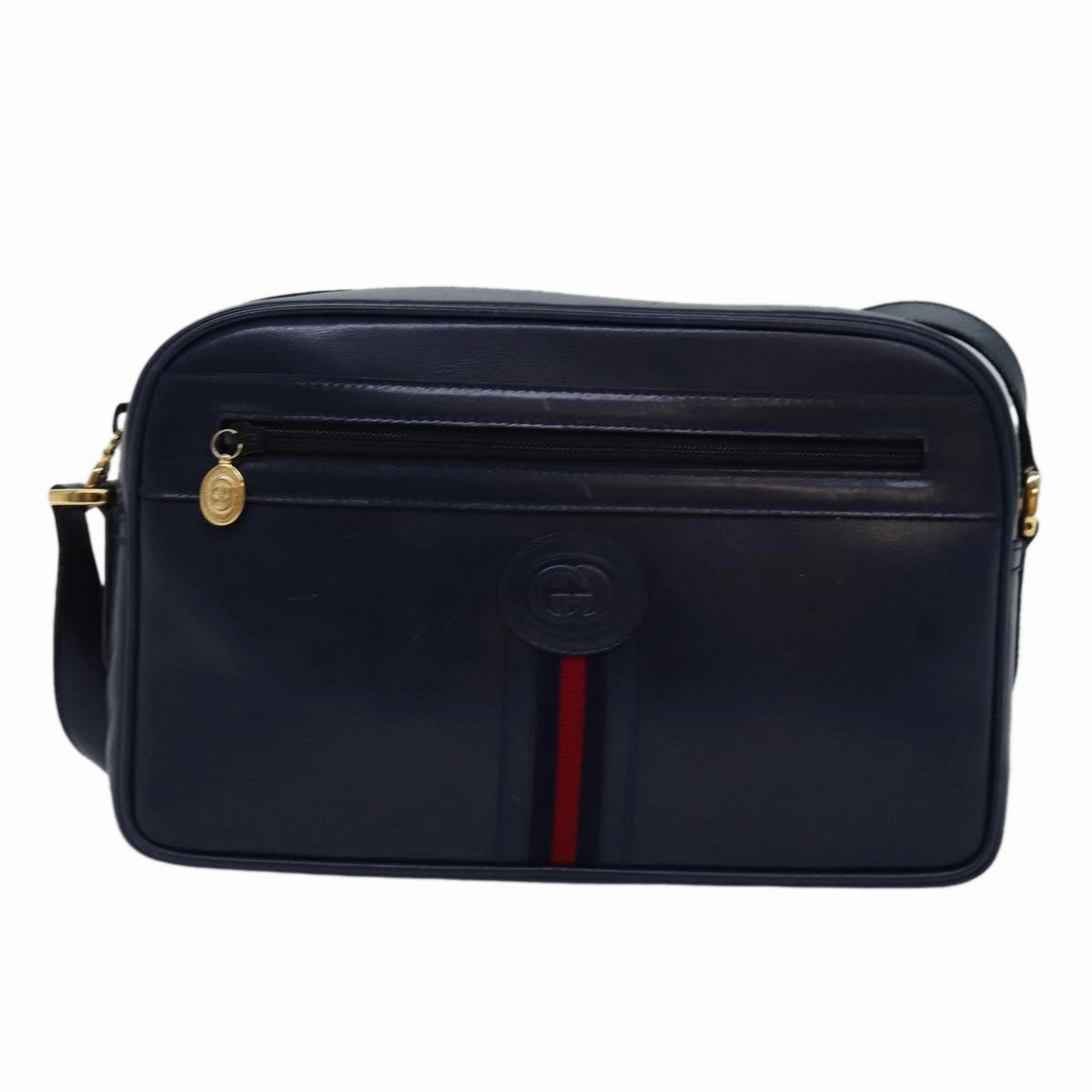 GUCCI Sherry Line Shoulder Bag Leather Navy 001 23 0942  ep4572