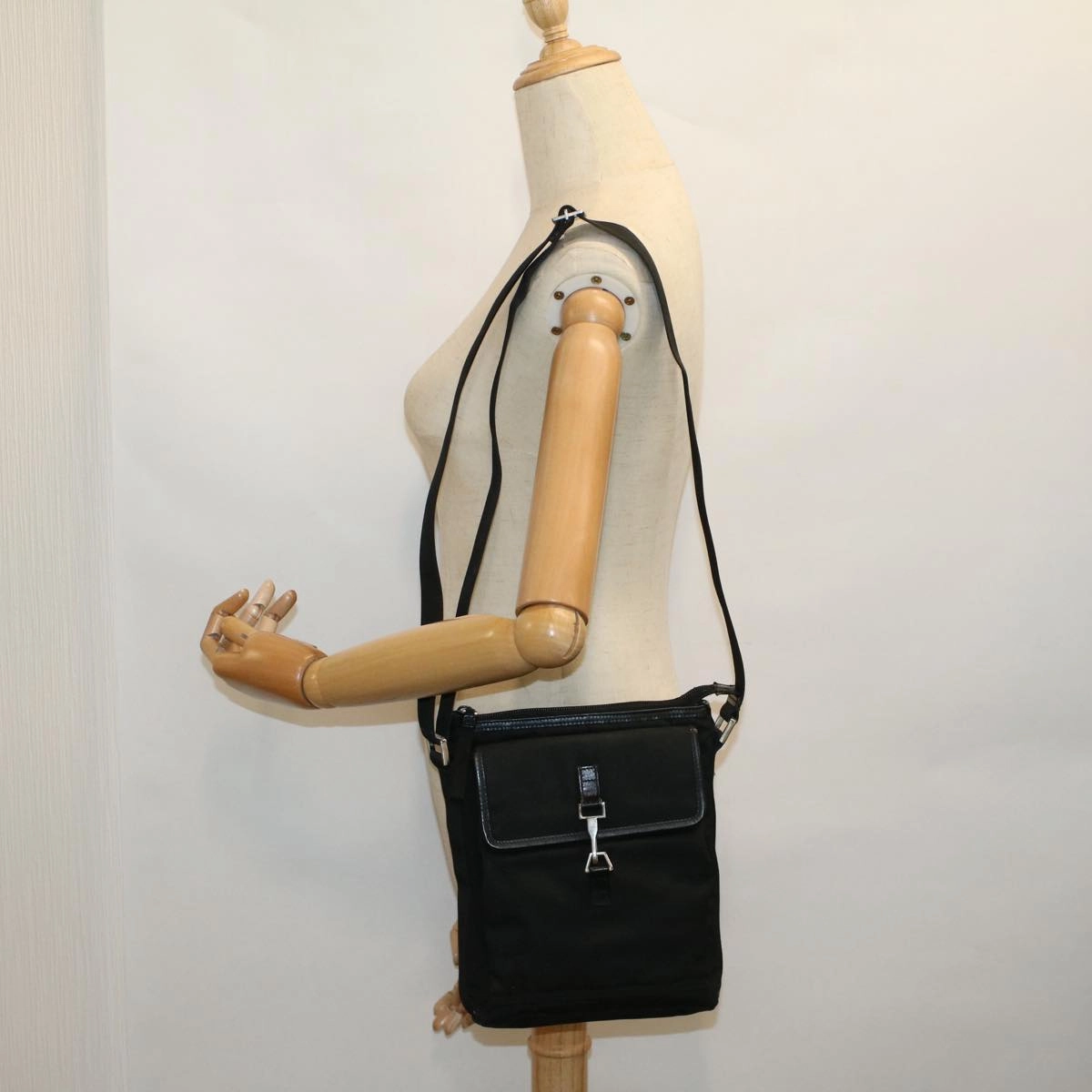 GUCCI Shoulder Bag Canvas Black 92646  bs9464
