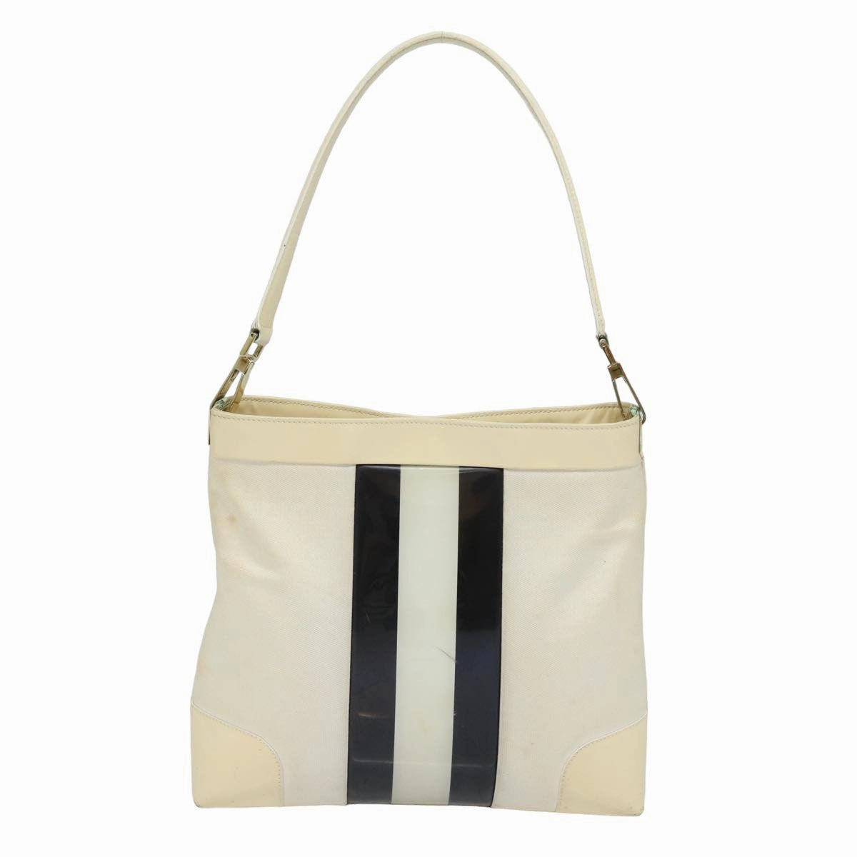 GUCCI Shoulder Bag Canvas Black White 001 4231  79373