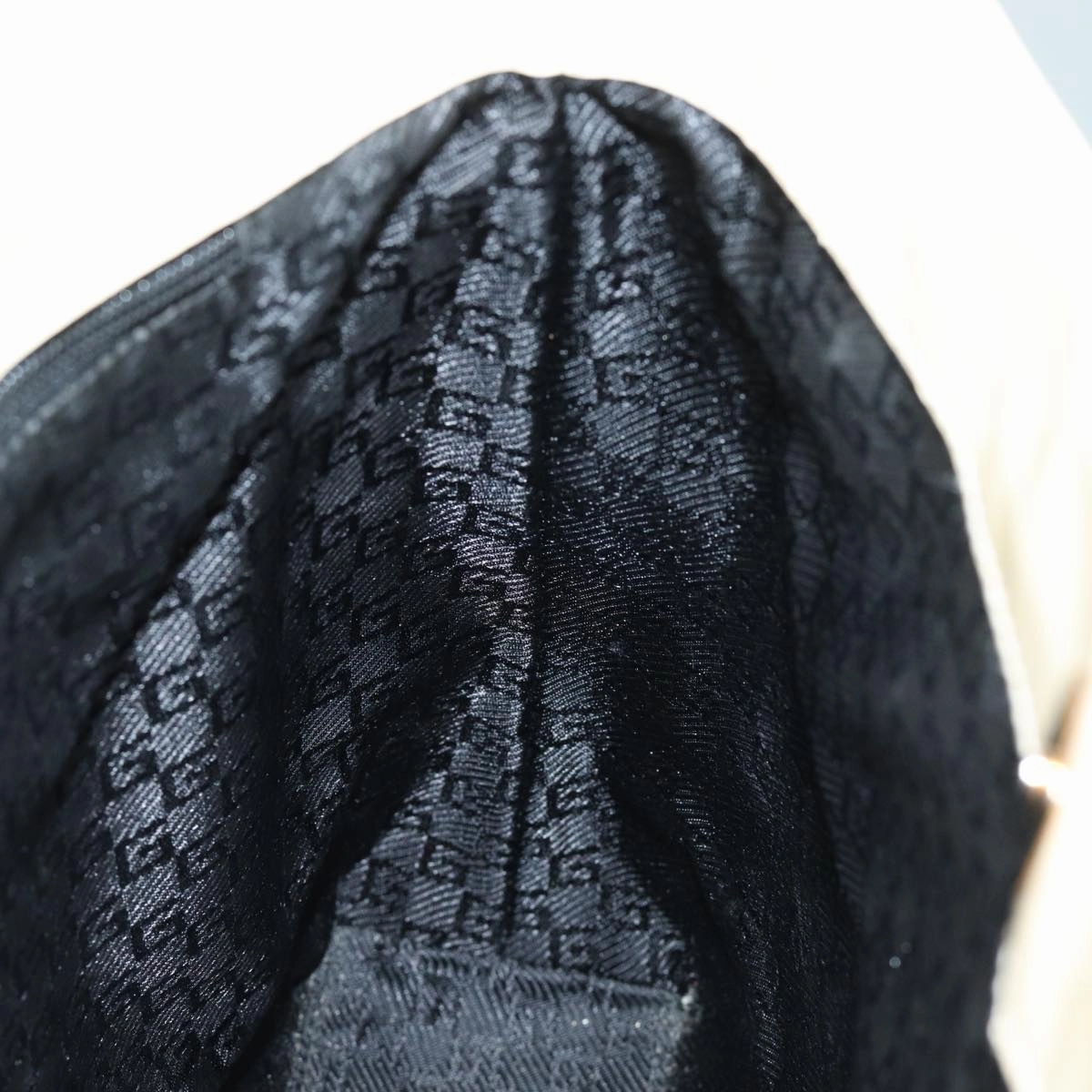 GUCCI Shoulder Bag Canvas Black White 001 4231  79373