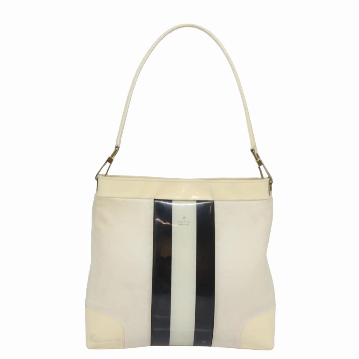 GUCCI Shoulder Bag Canvas Black White 001 4231  79373