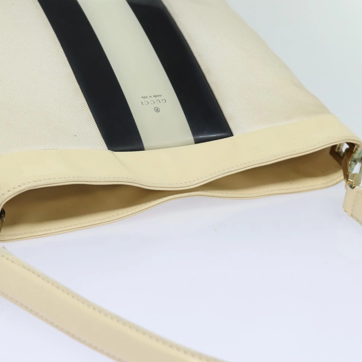 GUCCI Shoulder Bag Canvas Black White 001 4231  79373