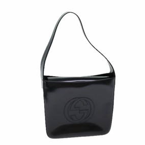 GUCCI Shoulder Bag Enamel Black 000 1013 0506  ep4698
