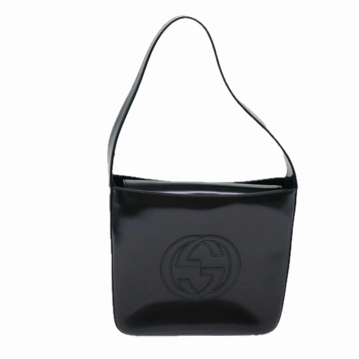 GUCCI Shoulder Bag Enamel Black 000 1013 0506  ep4698
