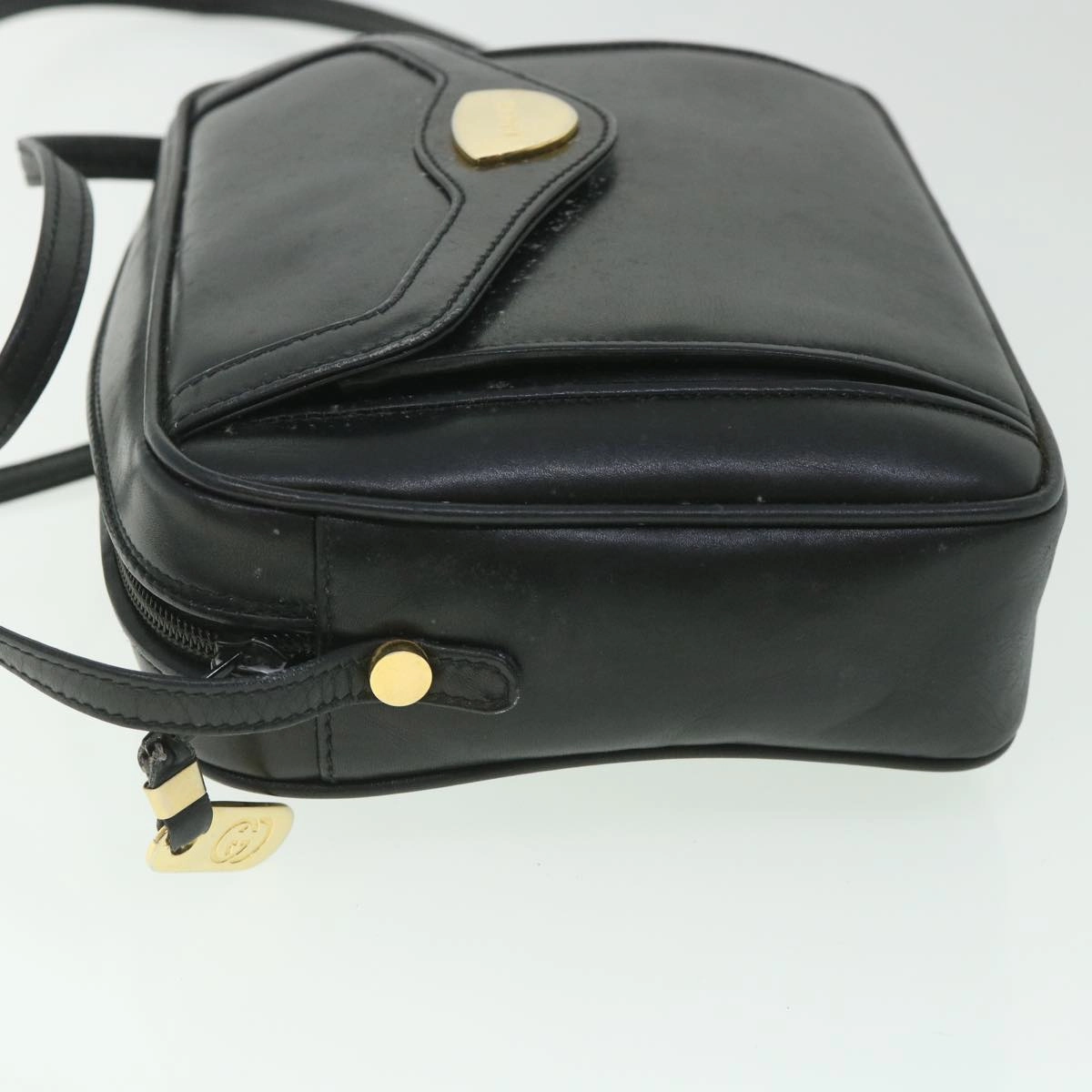 GUCCI Shoulder Bag Leather Black  56692