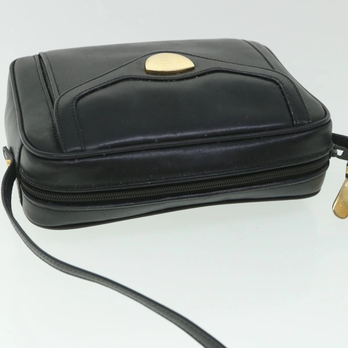 GUCCI Shoulder Bag Leather Black  56692