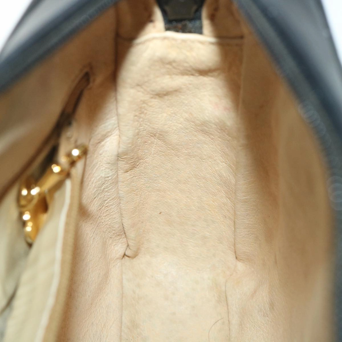 GUCCI Shoulder Bag Leather Black  56692
