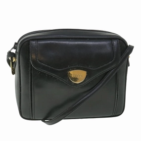 GUCCI Shoulder Bag Leather Black  56692