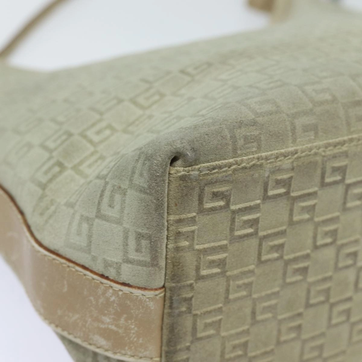 GUCCI Shoulder Bag Suede Beige 28335  77828