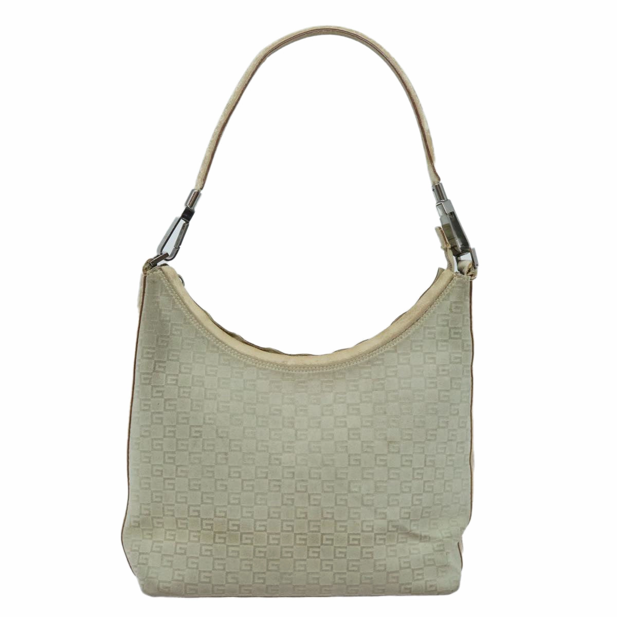 GUCCI Shoulder Bag Suede Beige 28335  77828