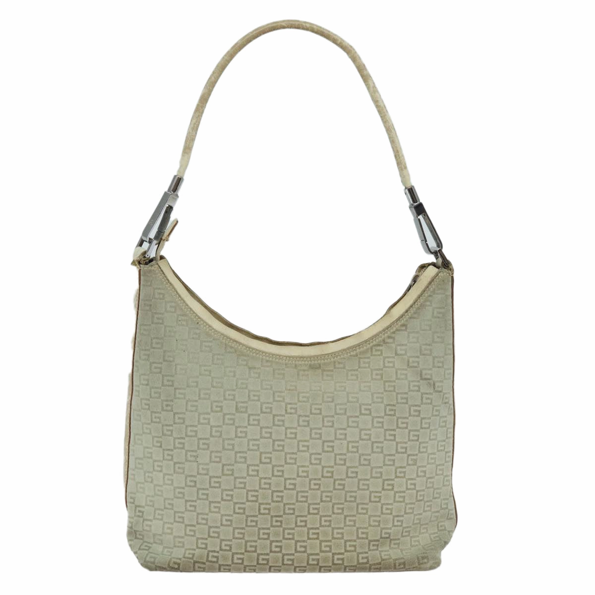 GUCCI Shoulder Bag Suede Beige 28335  77828