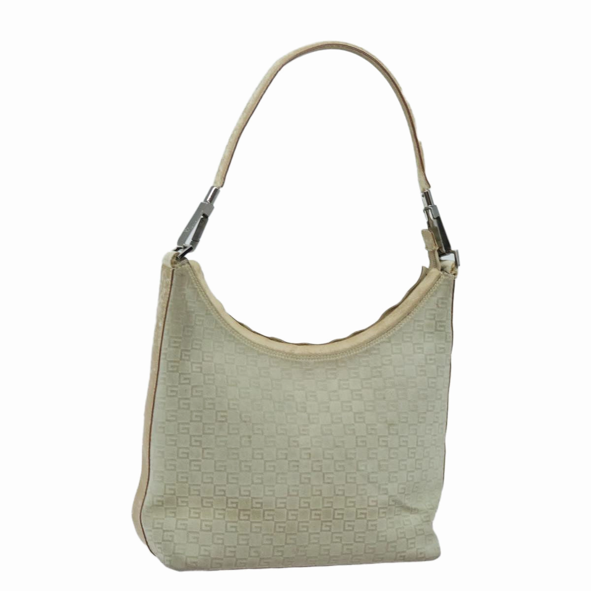 GUCCI Shoulder Bag Suede Beige 28335  77828