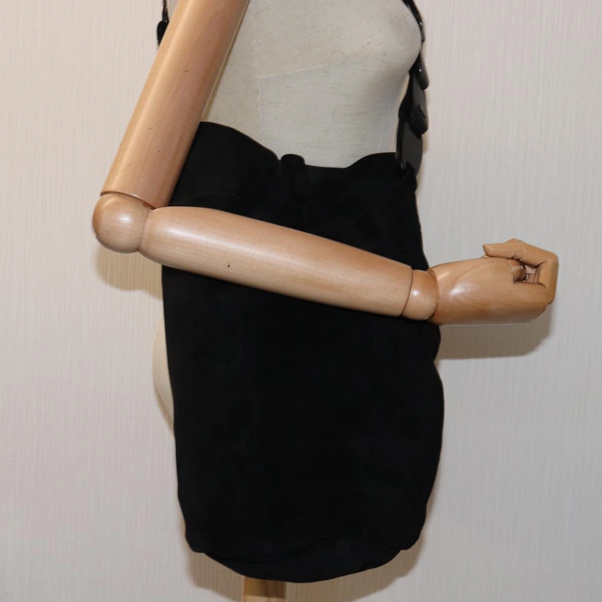 GUCCI Shoulder Bag Suede Black 001 2040 1828  74232