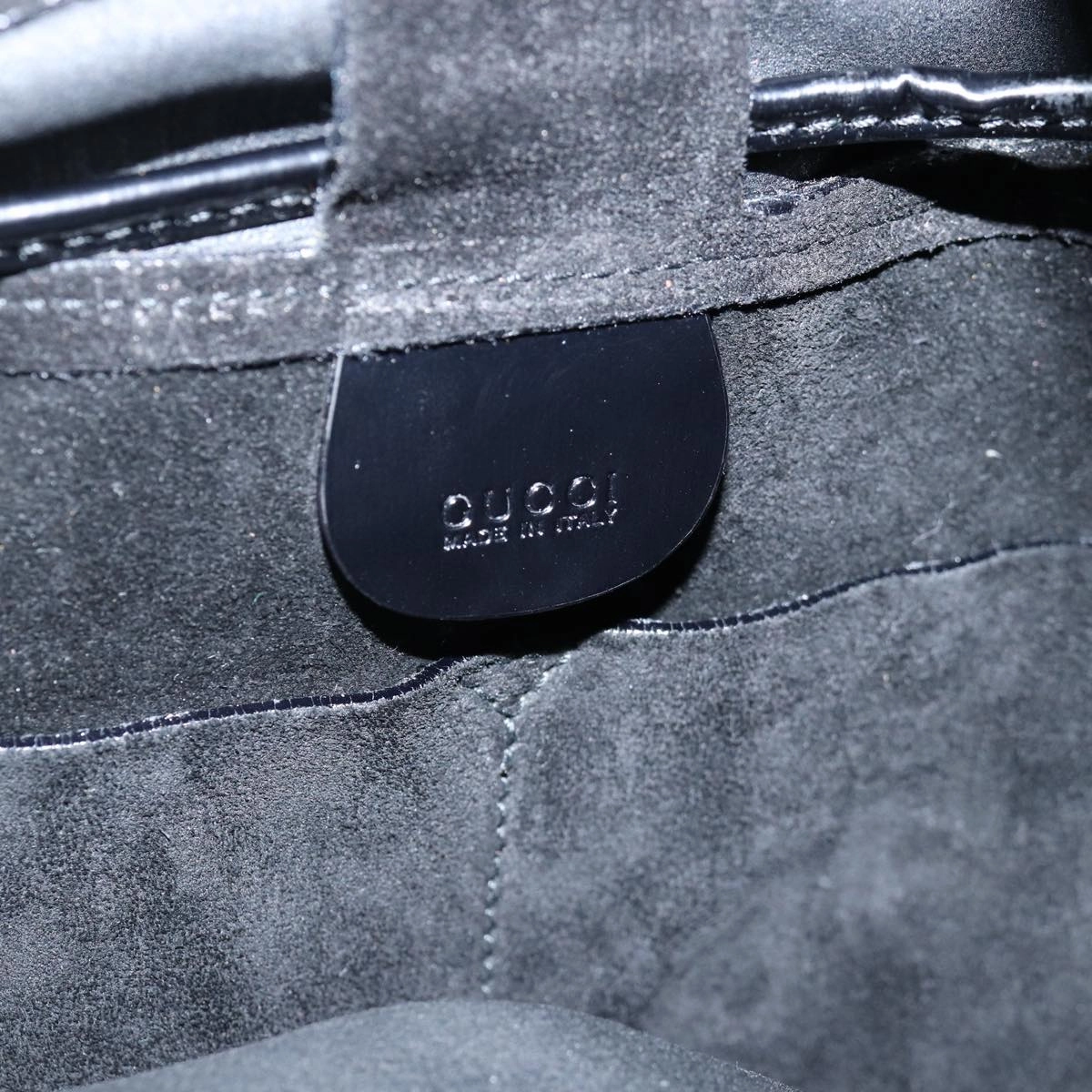 GUCCI Shoulder Bag Suede Black 001 2040 1828  74232