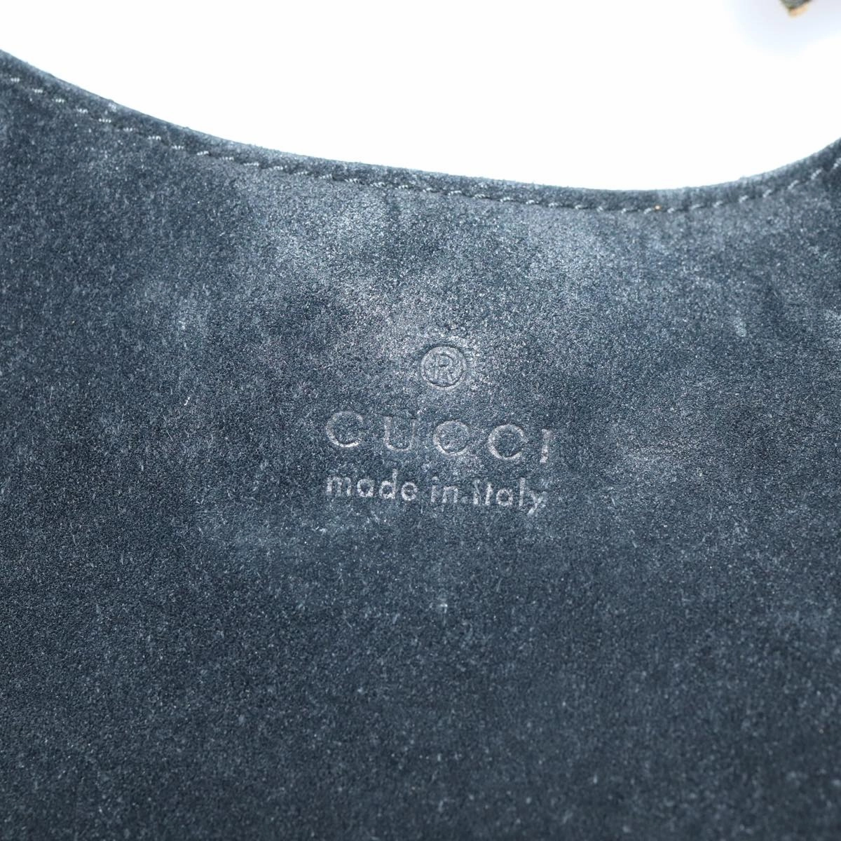 GUCCI Shoulder Bag Suede Black 001 3767  bs16234