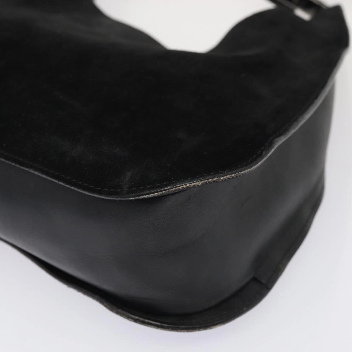 GUCCI Shoulder Bag Suede Black 001 3767  bs16234