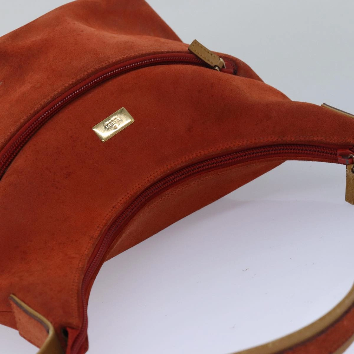 GUCCI Shoulder Bag Suede Orange 001 3386  79169