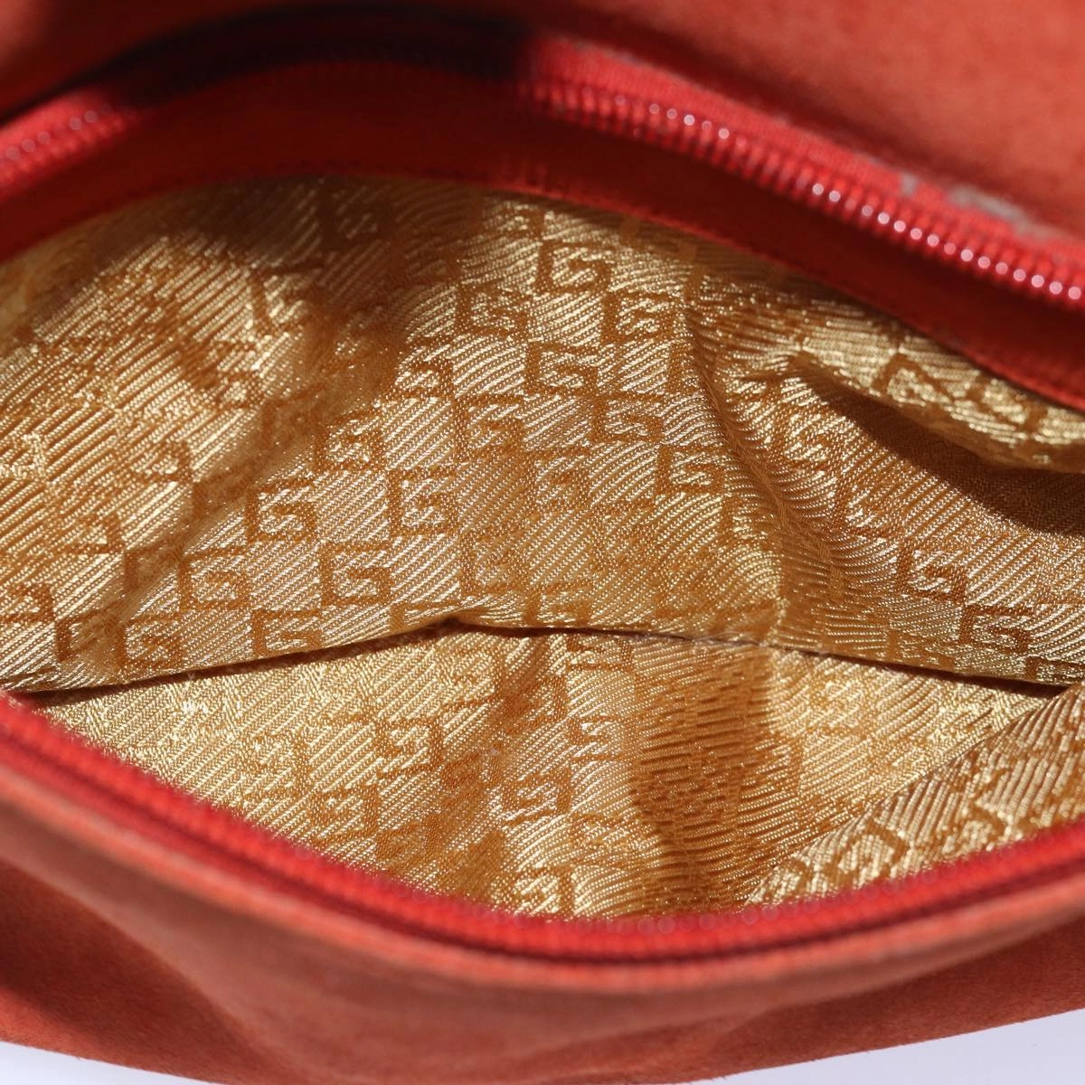 GUCCI Shoulder Bag Suede Orange 001 3386  79169