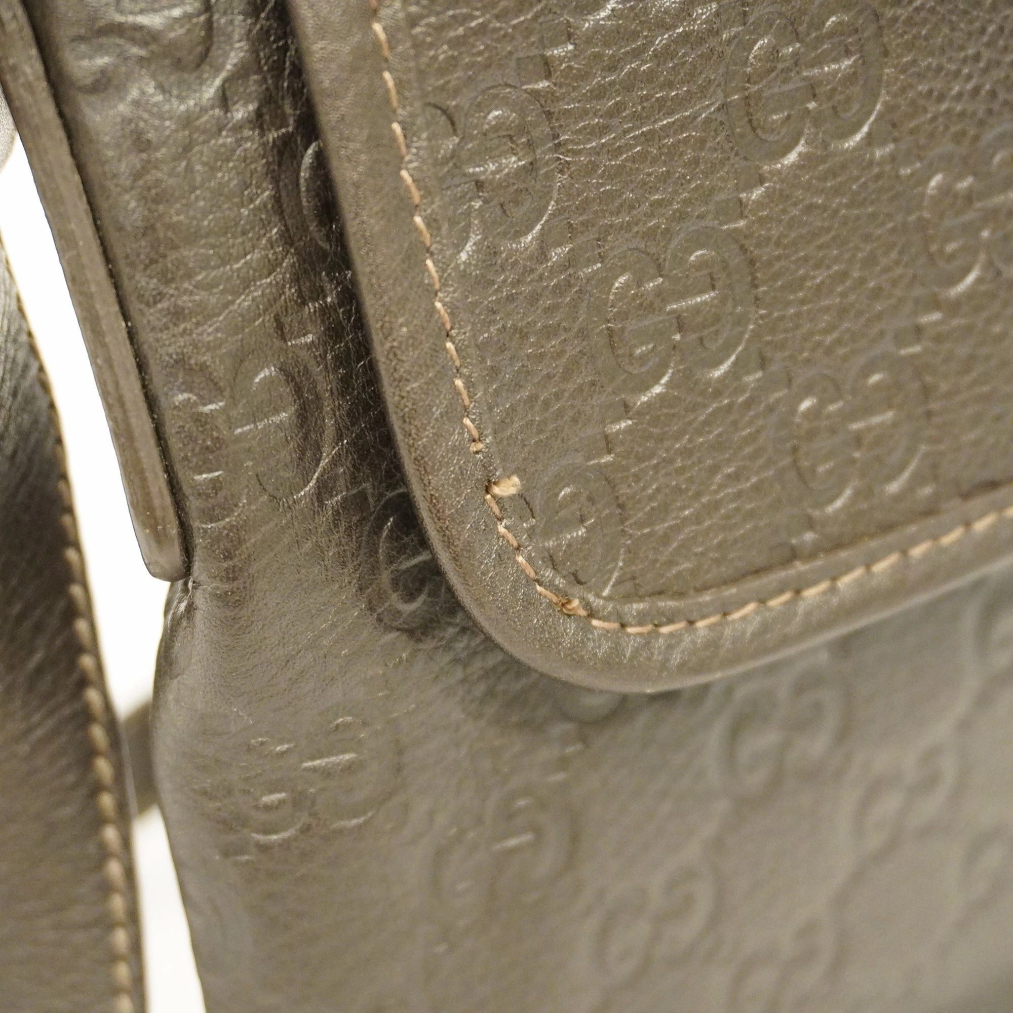 GUCCI  Sima 223666 Women's Leather Shoulder Bag Dark Brown
