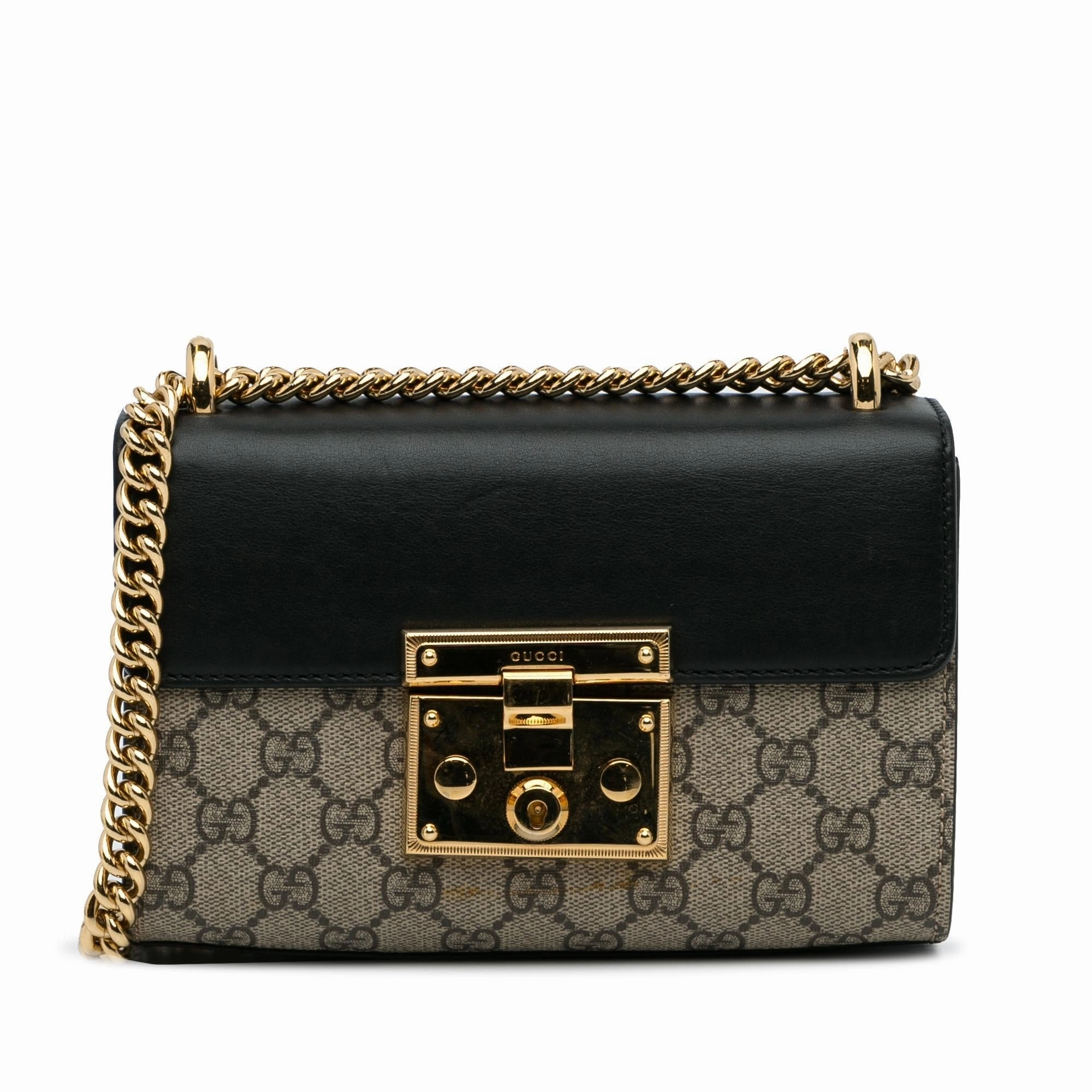 Gucci Small GG Supreme Padlock Crossbody (SHG-lh7Ikz)