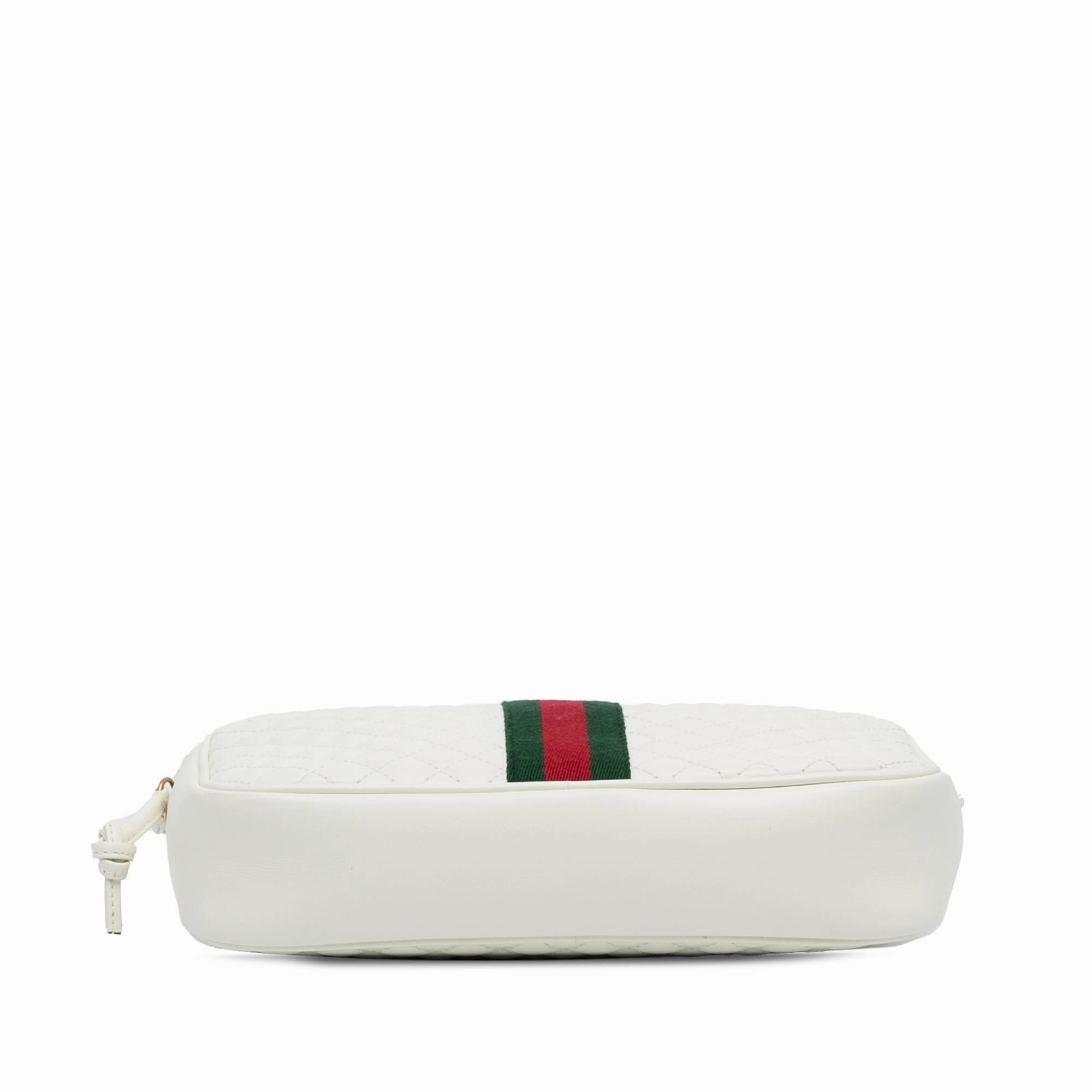 Gucci Small Leather Web Trapuntata Crossbody (SHG-70xUkM)