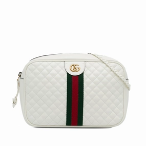 Gucci Small Leather Web Trapuntata Crossbody (SHG-70xUkM)