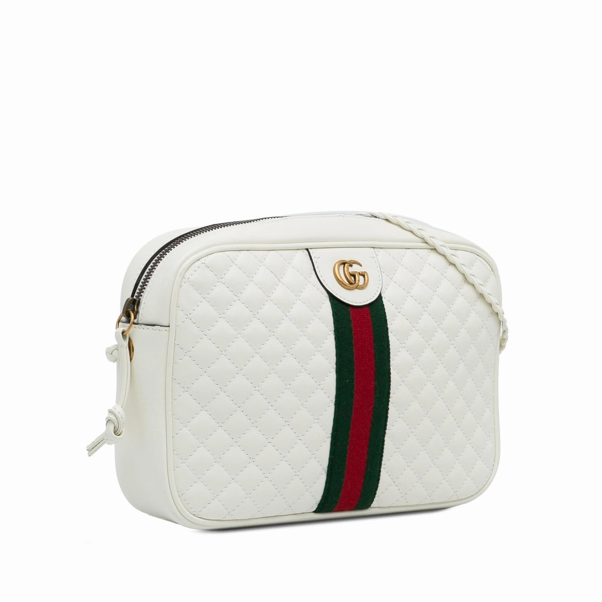 Gucci Small Leather Web Trapuntata Crossbody (SHG-70xUkM)