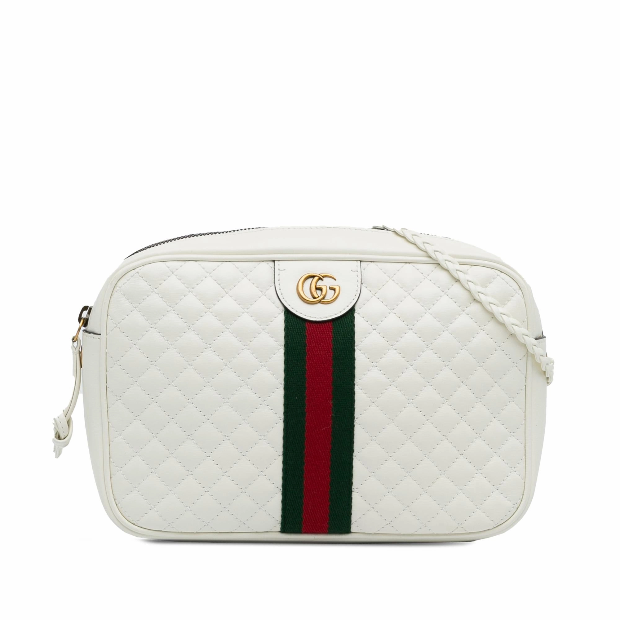 Gucci Small Leather Web Trapuntata Crossbody (SHG-70xUkM)