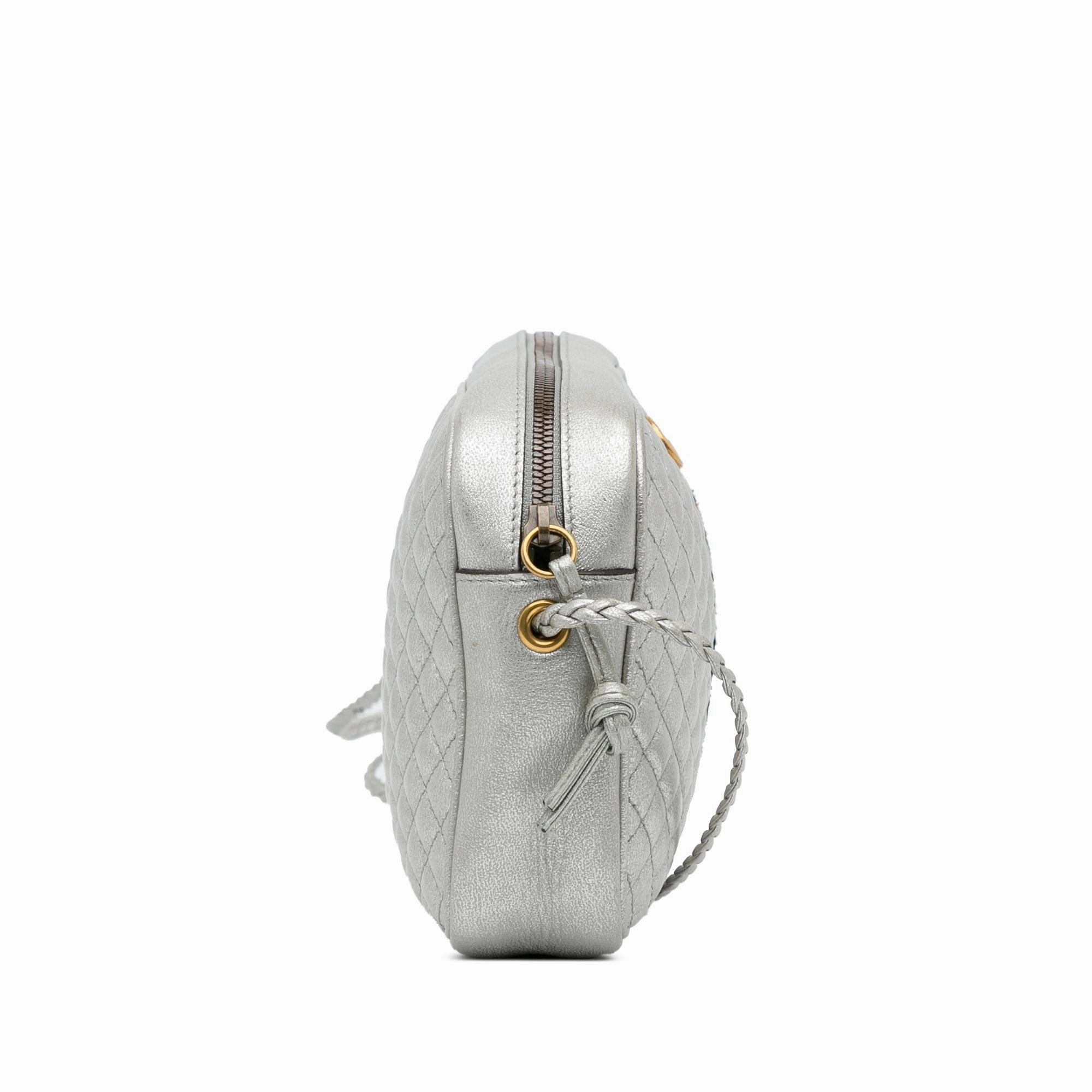 Gucci Small Leather Web Trapuntata Crossbody (SHG-DXltON)