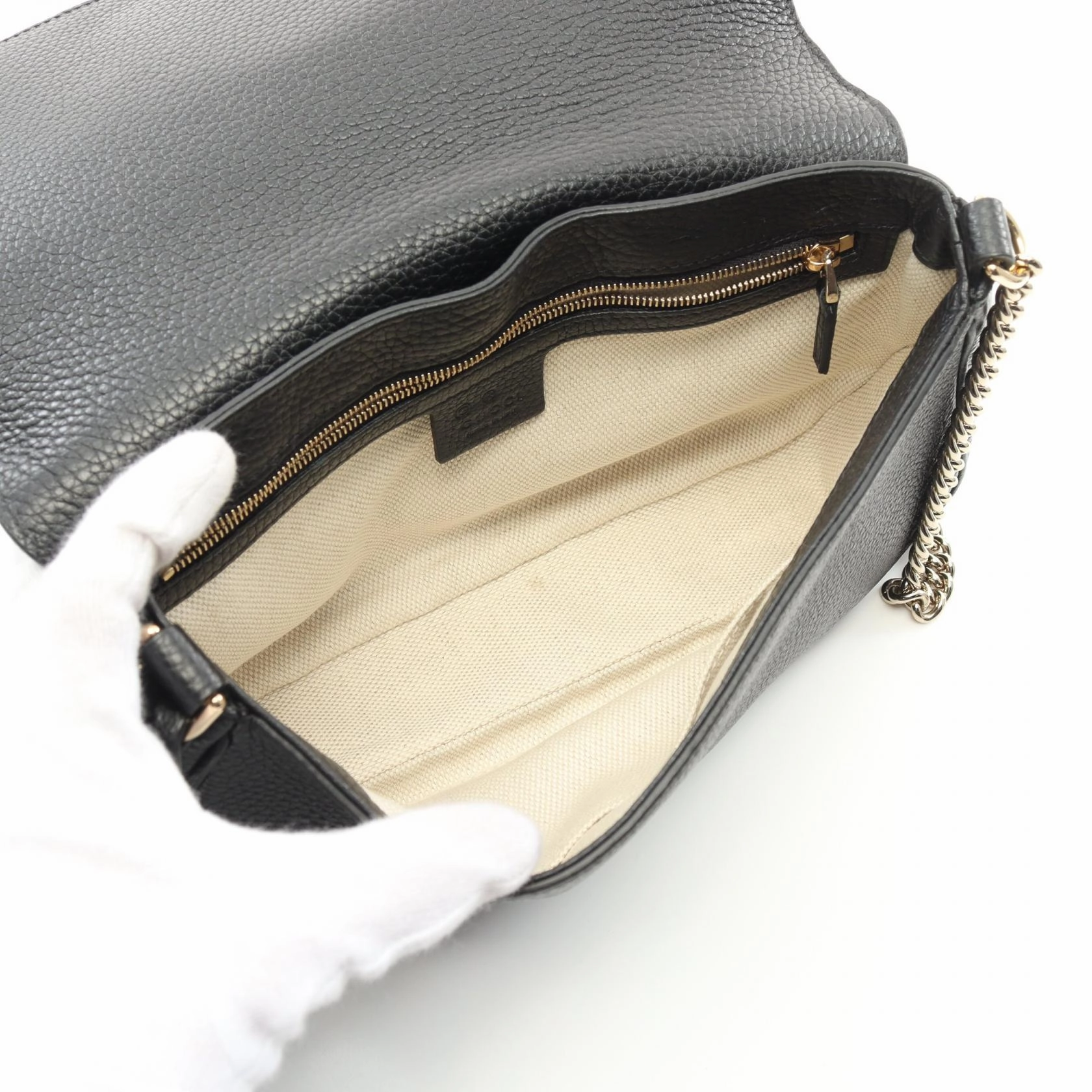 Gucci Soho Leather Shoulder Bag Black