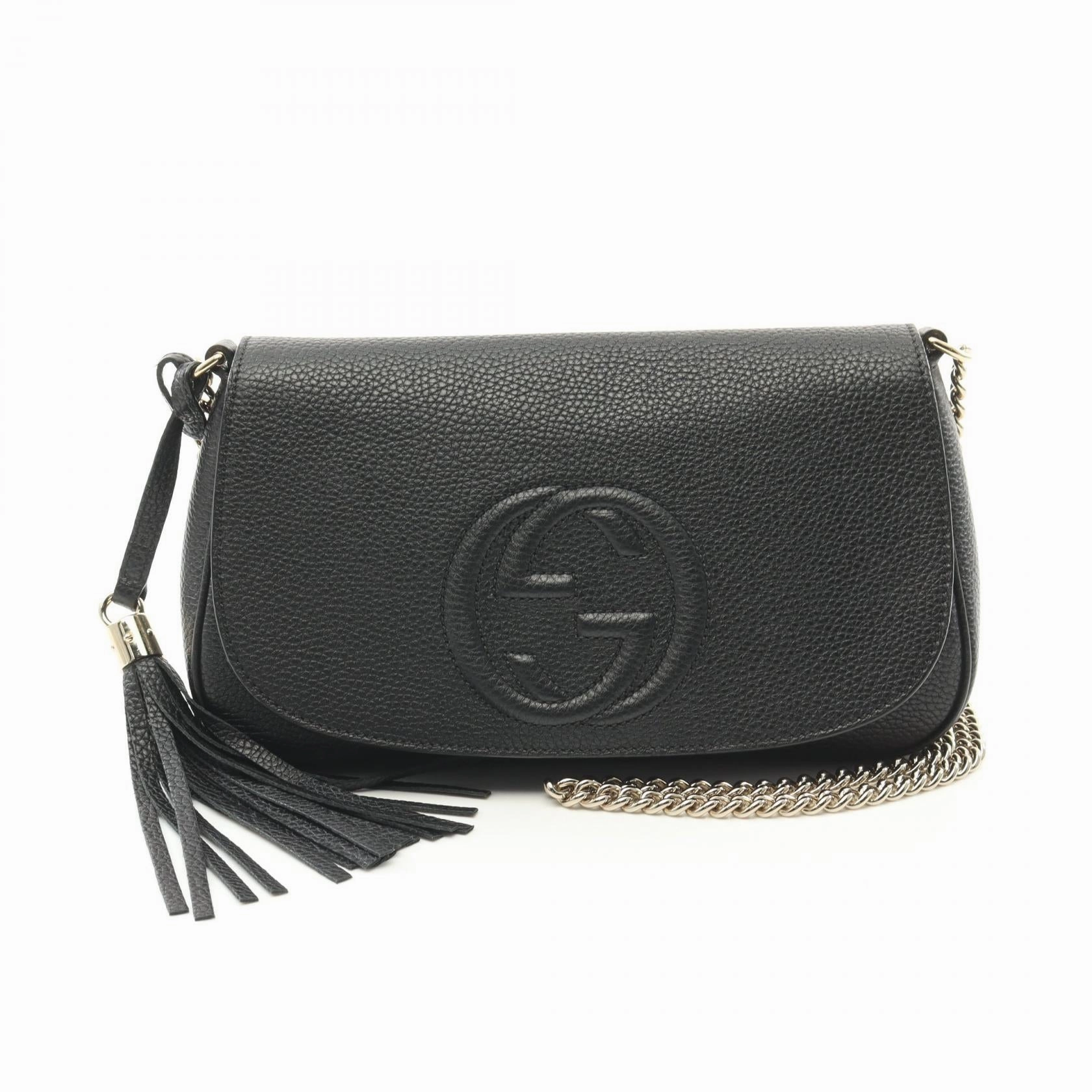 Gucci Soho Leather Shoulder Bag Black